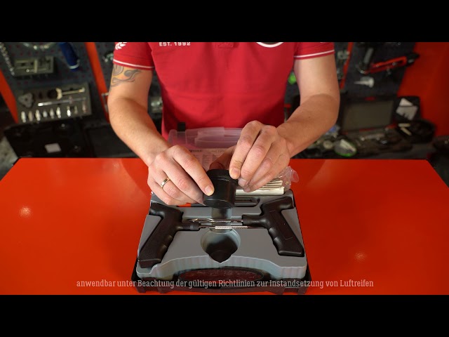Video Teaser für KS TOOLS 150.1070 Reifenvulkanisier-Satz für KFZ, 5-tlg 100 mm Fäden