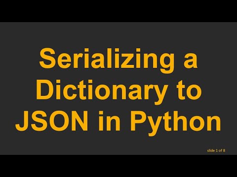 Serializing a Dictionary to JSON in Python
