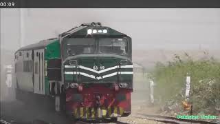 preview picture of video 'Pakistan Railways Karachi express full speed 110 km at jhampir station sindh'