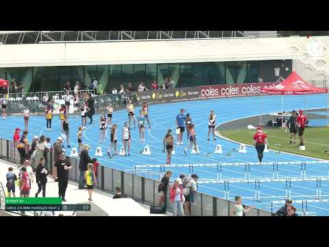 U13 Girls 80m Hurdles Heat 2: 2022-23 State Combined Events Championships - Saturday