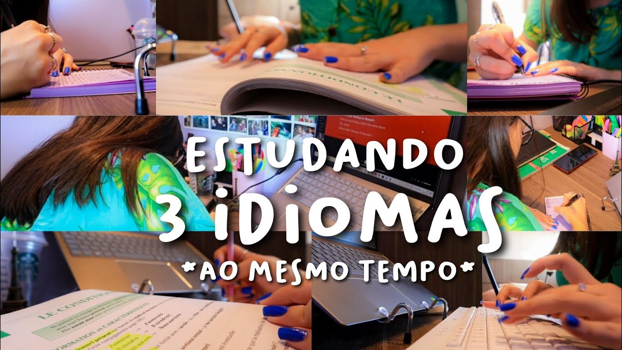 estudando 3 idiomas sozinha ao mesmo tempo | study vlog