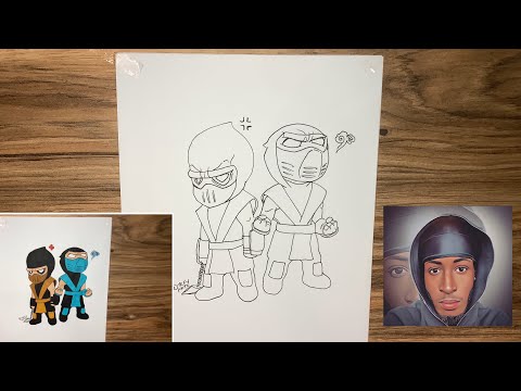 Drawing Sub-Zero and Scorpion: Mortal Kombat Characters ❄️🔥