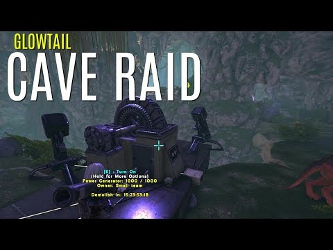 ONLINE GLOWTAIL CAVE RAID w/ Tons of Loot - Official 6 Man Tribes - ARK Survival