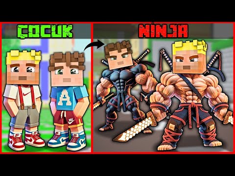 EFEKAN AND ALPEREN BECAME NINJAS AND SAVED OUR CITY FROM ZOMBIES! 😱 -Minecraft
