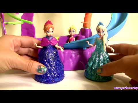 Polly Pocket Zip 'N Splash Playset Zip Line Waterfall Adventure Pool Party Disney Frozen Elsa Anna