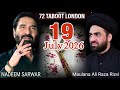 LIVE 72 Taboot London Live Nadeem Sarwar Maulana Ali Raza Rizvi Live Majlis Today