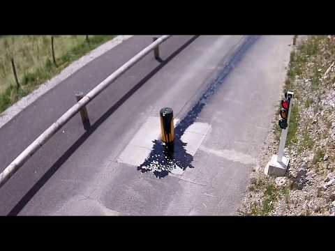 laugh videos, accident with automatic bollard