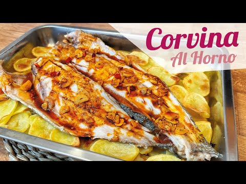 CORVINA AL HORNO CON PATATAS | Cómo hacer pescado al horno