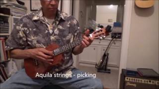 Video thumbnail for Mainland Mahogany Tenor  Aquila vs  D'addario EJ99TLG by World Ukulele