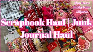 SCRAPBOOK HAUL | JUNK JOURNAL SUPPLIES HAUL | FIVE BELOW | HOBBY LOBBY | AMAZON