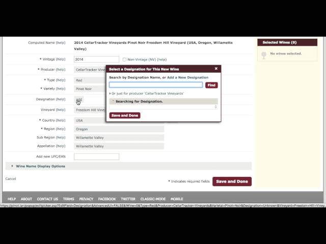 CellarTracker product / service