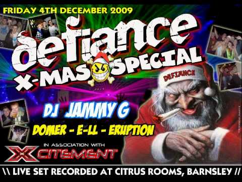 DJ Jammy G (HARDSTYLE) MC's Domer, E-LL, Eruption Live at Defiance Vs X-Citement X-mas Party 4-12-09