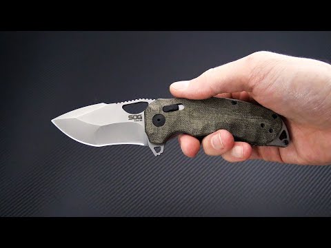 SOG Kiku XR Satin XHP Natural Linen Micarta XR Lock Flipper