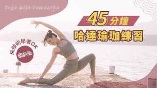 【哈達瑜珈初級】 45分鐘基礎哈達瑜珈練習 ‧ 適合初學者〈國語版〉︱45 Mins Hatha Yoga for Beginner