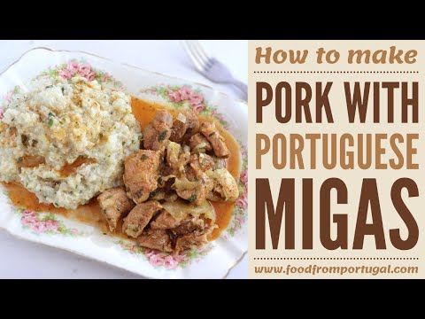How to make Pork with portuguese migas | Food From Portugal