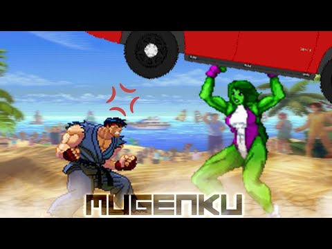 Angry Ryu vs She-Hulk. Marvel vs Street Fighter MUGEN Multiverse