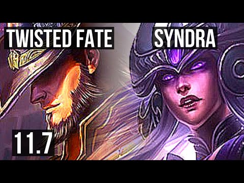 TWISTED FATE vs SYNDRA (MID) | Rank 5 TF, 67% winrate, 3/1/4 | TR Grandmaster | v11.7