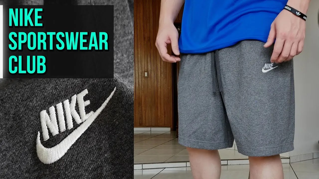 Shorts Nike Sportswear Club Fleece Masculino, Cinza