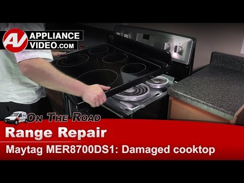 Maytag Stove Repair - Damaged Cooktop - Cooktop