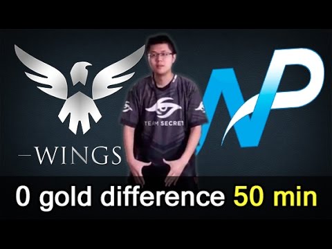 0 gold difference 50 min — Wings vs Team NP
