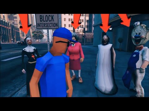 Monster Head vs Granny, Piggy, Ice Scream   funny horror animation parody   Dude Theft Wars  exe