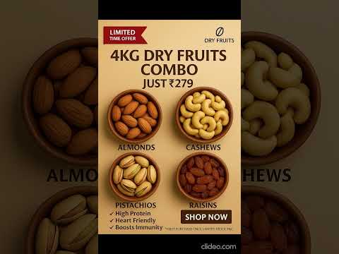 Get 4 Dry Fruits 1KG Pack in 279/-