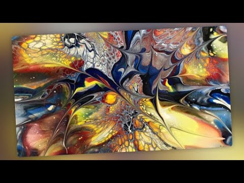 (292) Acrylic Fluid Painting - Broken Bloom Technique