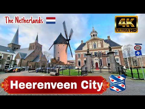 4K-Walk in Heerenveen, The Most of Relaxing City in Netherland|| Walking Santai