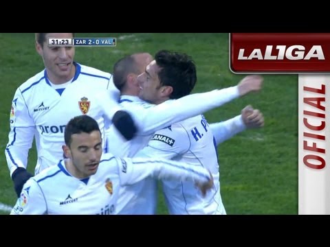 Gol de Hélder Postiga (2-0) en el Real Zaragoza - Valencia CF - HD