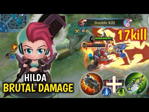 HILDA BRUTAL DAMAGE ! TUTORIAL HILDA OFFLANER  ! MOBILE LEGENDS