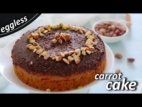 Best Eggless Carrot Cake - No Maida, Healthy & Refined Sugar Free | Vegan Carrot Cake Recipe