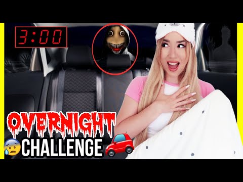 mache niemals OVERNIGHT CHALLENGE alleine draußen im MERCEDES AMG AUTO (SCHATTEN will mich HOLEN)