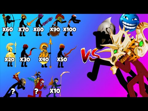  All Stick Units VS The Pummeler X Final Boss | weakest to strongest | stick war legacy