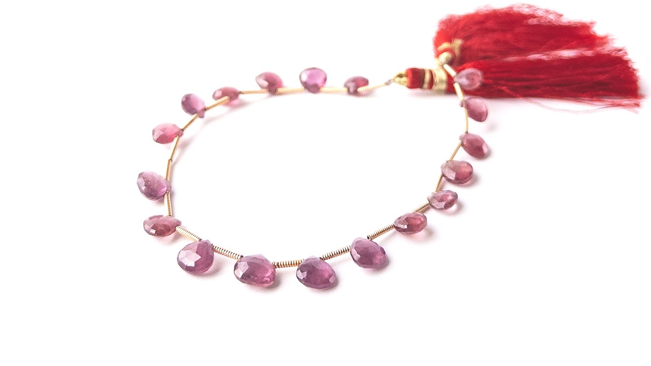 Ruby | Faceted Briolette | 6.5-7.2mm Bead Size | 18 Pieces | 39 Carats video