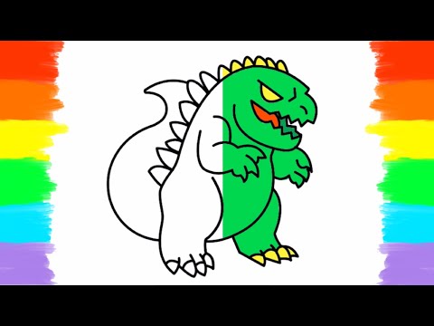 How to Draw and Color Godzilla 丨 Coloring Page 🎨🦖