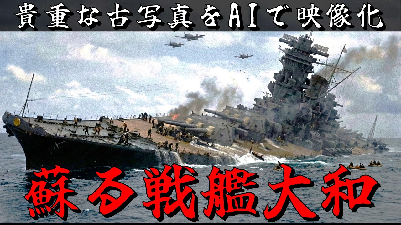 【AIで蘇る映像の戦艦大和】貴重な古写真をカラー映像化・歴史を徹底解説 / 日本海軍の象徴・大和型戦艦の戦い / 誕生から沈没まで / battleship yamato 戦艦武蔵