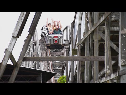 Off-ride footage of a Big Dipper train