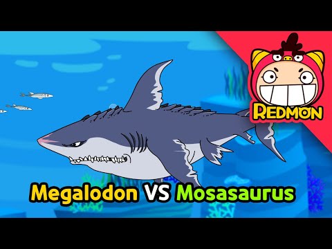 Megalodon VS Mosasaurus | Dinosaurs battle | 4K cartoon