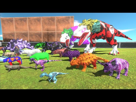 Escape from JOKER & HARLEY QUINN T REX TEAM - Escape from Monster - Animal Revolt Battle Simulator