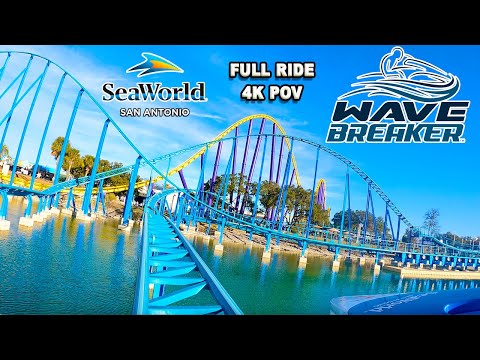 Front row point of view footage of Wave Breaker: The Rescue Coaster