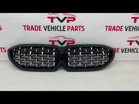 Fits BMW 3 Series G20 G21 2019-2022 Front Kidney Grilles Diamond Style Gloss Black & Silver video