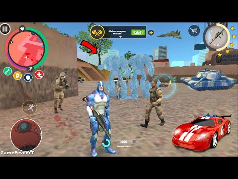 Rope Hero: Vice Town (Freezer Dual Car Robots in Army Base) Tanks in Cave Base - Android Gameplay HD