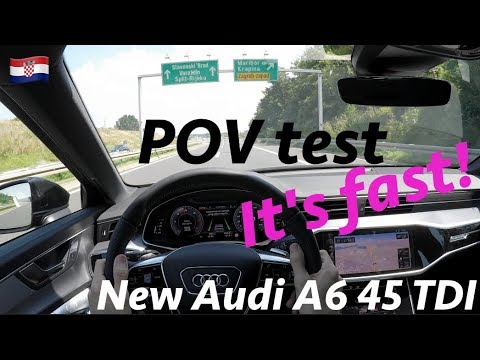 Audi A6 S line 2019 - POV test drive by JR in 4K (Croatian freeway)