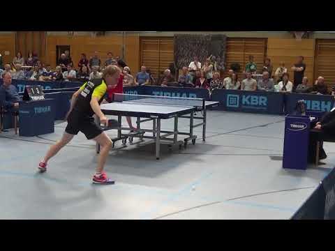 Flemming vs Irvin Bertrand France TV Hilpoltstein vs Mainz Table Tennis Bundesliga 2 20180408 Stativ