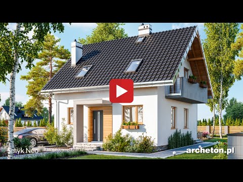 Projekt domu Smyk Neo -  archeton.pl - z użytkowym poddaszem 99,9 m2