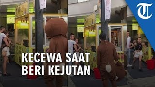 Viral Pria Ingin Beri Kejutan Pacar Gunakan Kostum Beruang, Lari saat Melihatnya Dipeluk Pria Lain