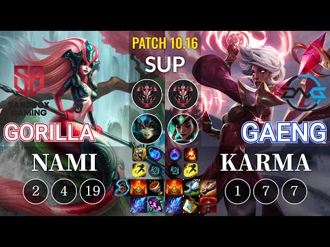 SB GorillA Nami vs DFM Gaeng Karma Sup - KR Patch 10.16