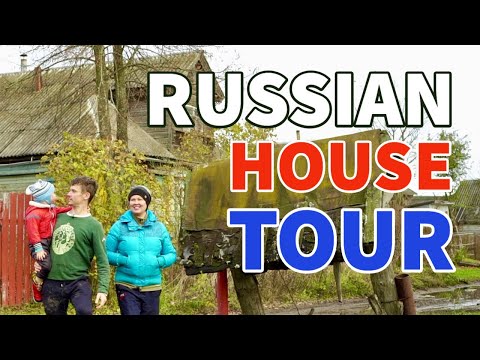 Tour inside Russian House in a village. Ordinary building in Central Part of Russia