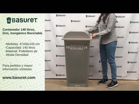Bote Contenedor De Basura Con Ruedas Y Tapa 140lt Gris | Mercado Libre