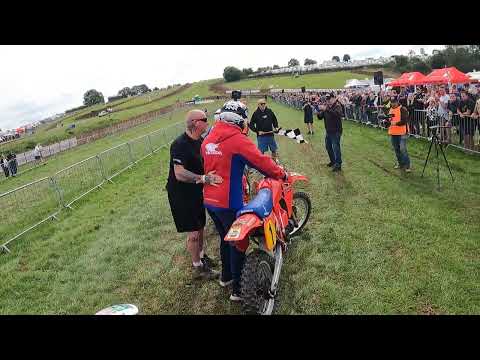 David Thorpe and Graham Noyce riding FACTORY HONDAS at Farleigh castle 2024